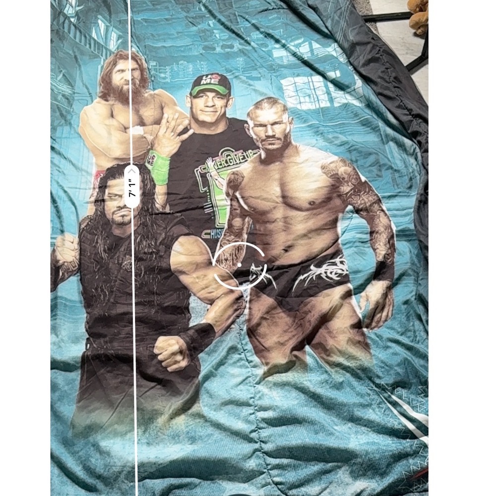 WWE Reversible Comforter John Cena Roman Reigns Randy Orton Blue Twin Full - Picture 9 of 10